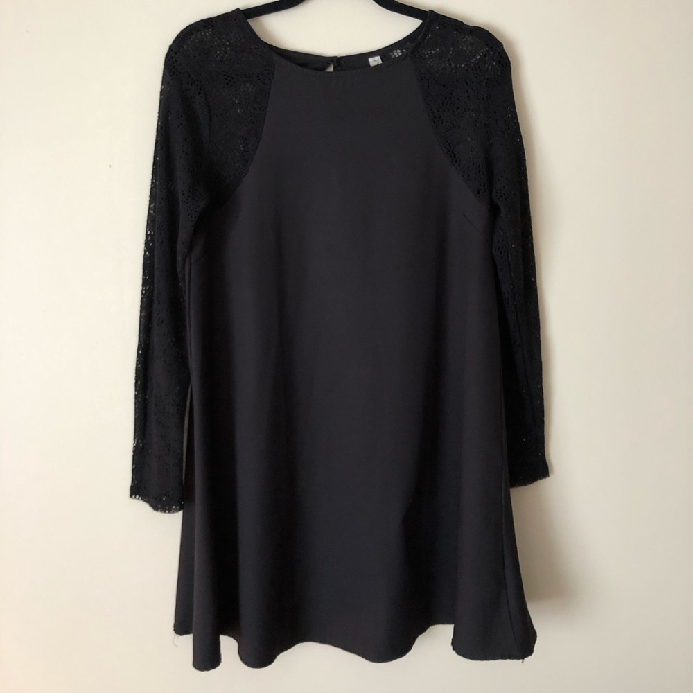Black dress with lace sleeves